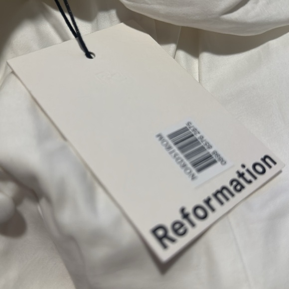 Reformation Alida Midi White Dress Size 10 B2933 - Picture 8 of 9